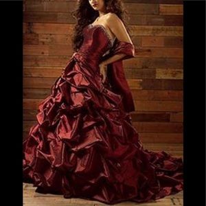 Venus Garnet Wedding Gown Swarovski Crystals